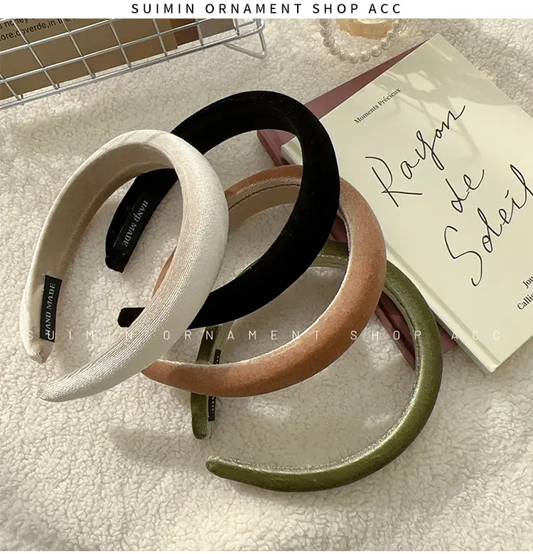 Velvet Skull Top Headbands for Women Black Green White — feature 5