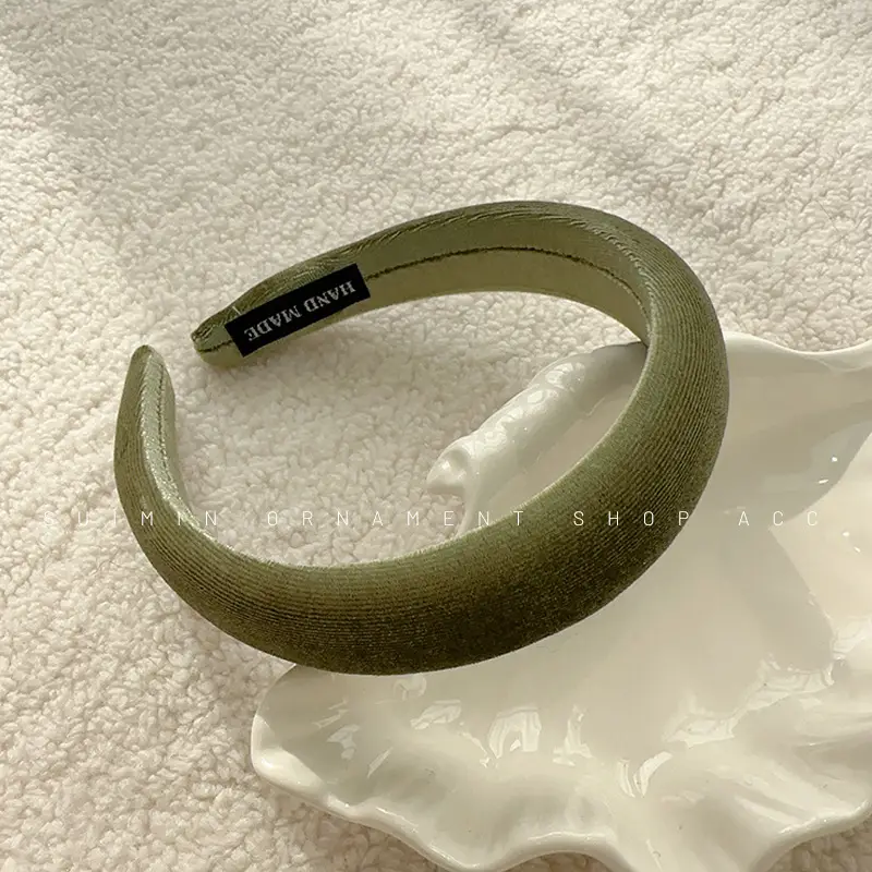Velvet Skull Top Headbands for Women Black Green White