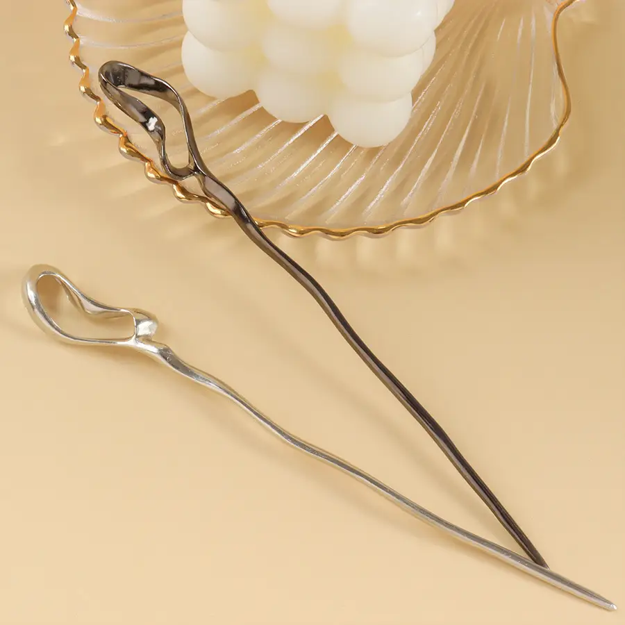 Minimalist Hairpin with Ribbon Design, High-End Metal, Wholesale Hanfu Accessories - Image 8