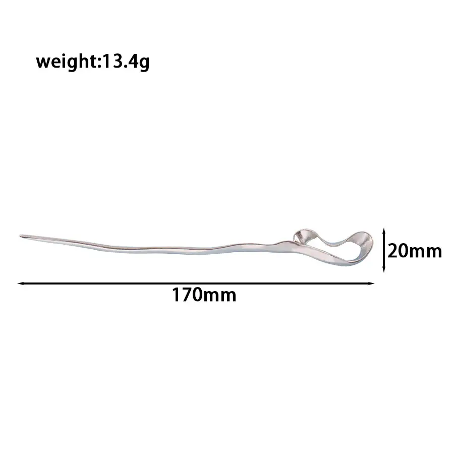 Minimalist Hairpin with Ribbon Design, High-End Metal, Wholesale Hanfu Accessories - Image 3