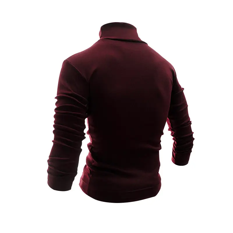 Men's Navy Cotton Turtleneck Sweater 2023 Winter Casual — feature 30