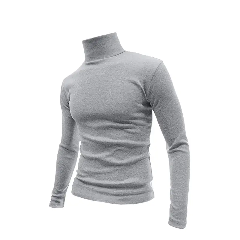 Men's Navy Cotton Turtleneck Sweater 2023 Winter Casual — feature 49