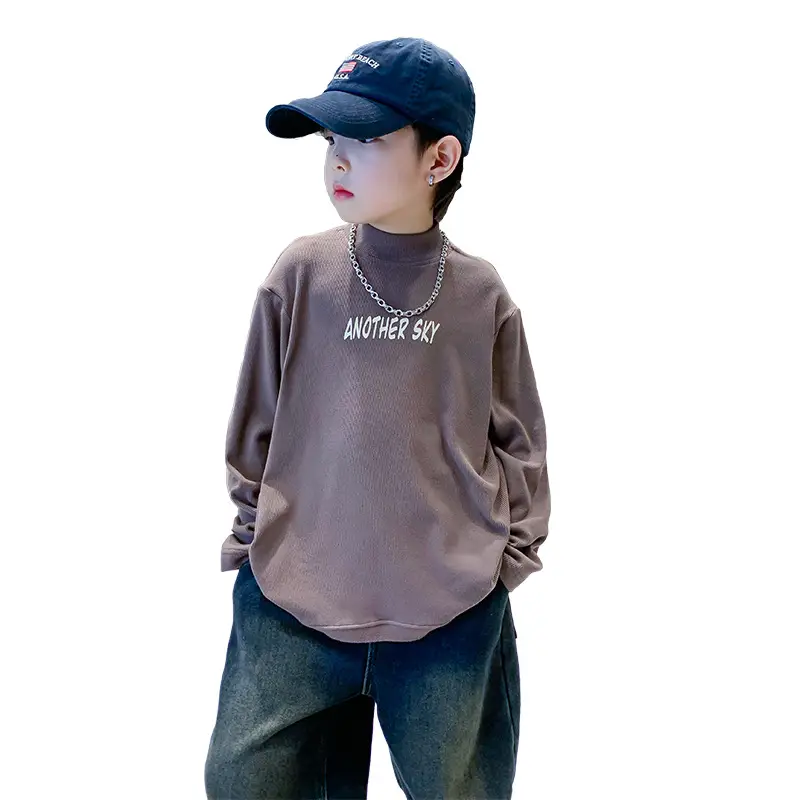 Kids Black Graphic Long Sleeve Winter Shirt - Image 9