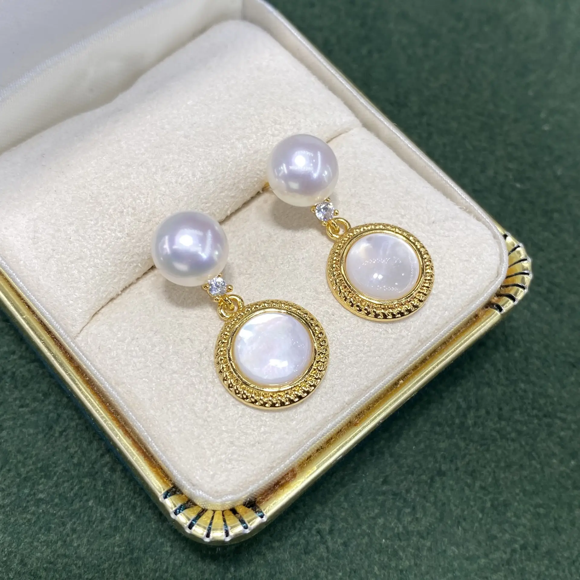 Natural Pearl Earrings Gold Plated Silver — feature 1