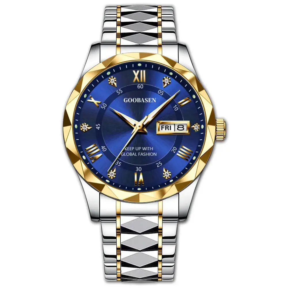 Guberson Men's Quartz Watch with Calendar & Waterproof
