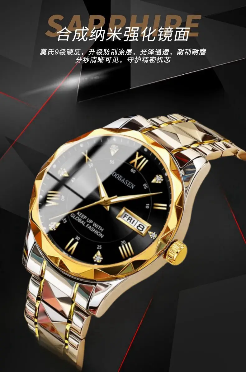 Guberson Men's Quartz Watch with Calendar & Waterproof — feature 3