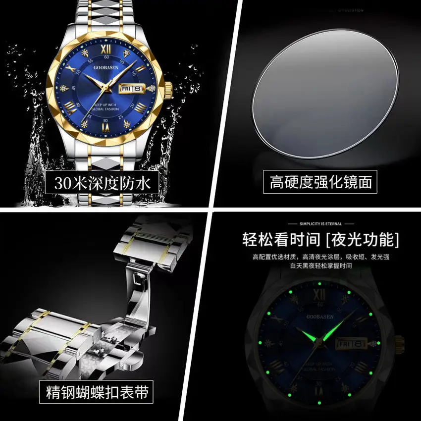 Guberson Men's Quartz Watch with Calendar & Waterproof — feature 5