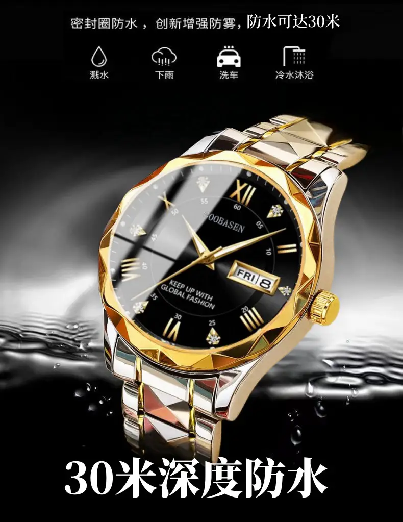 Guberson Men's Quartz Watch with Calendar & Waterproof — feature 6