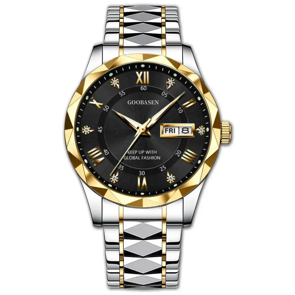 Guberson Men's Quartz Watch with Calendar & Waterproof
