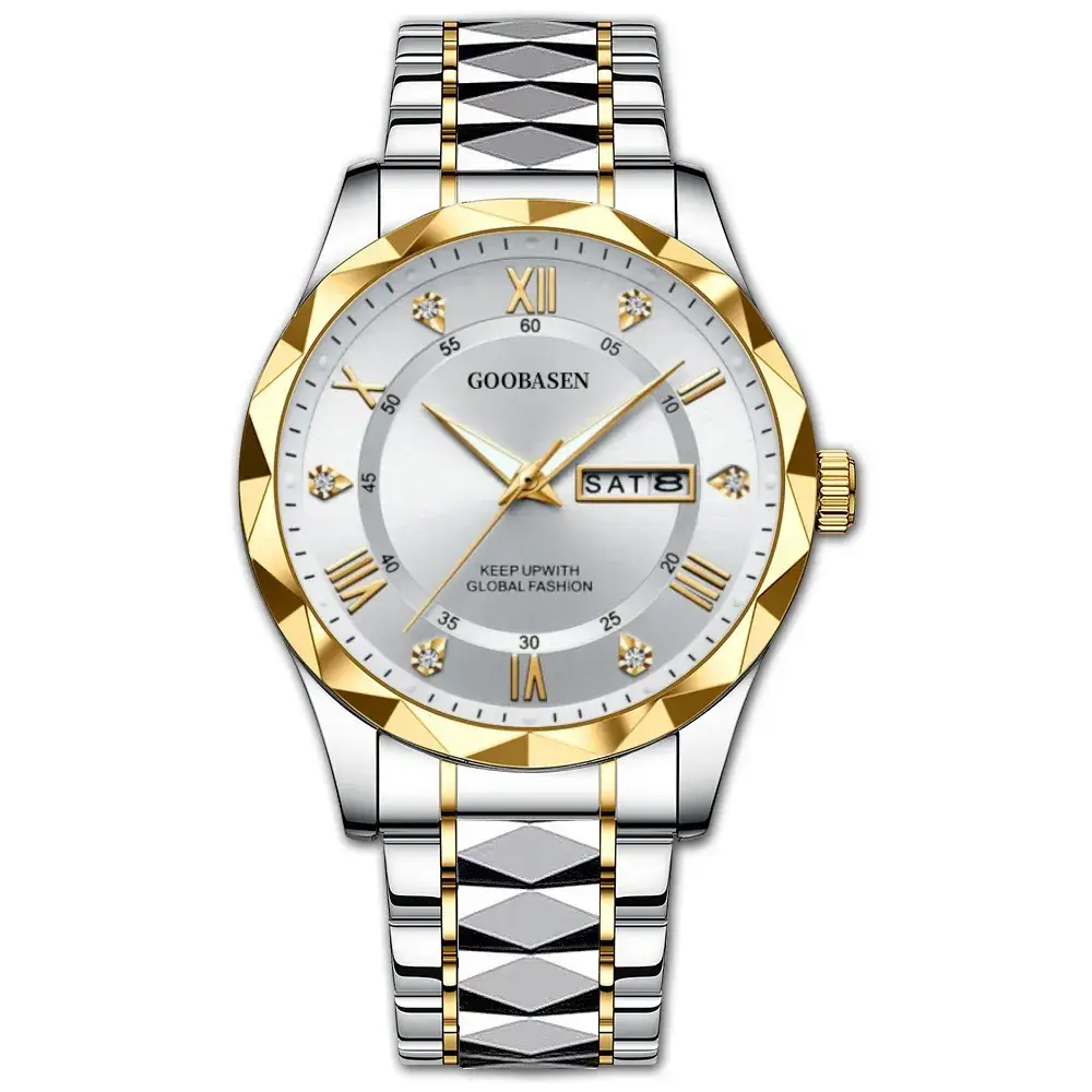 Guberson Men's Quartz Watch with Calendar & Waterproof
