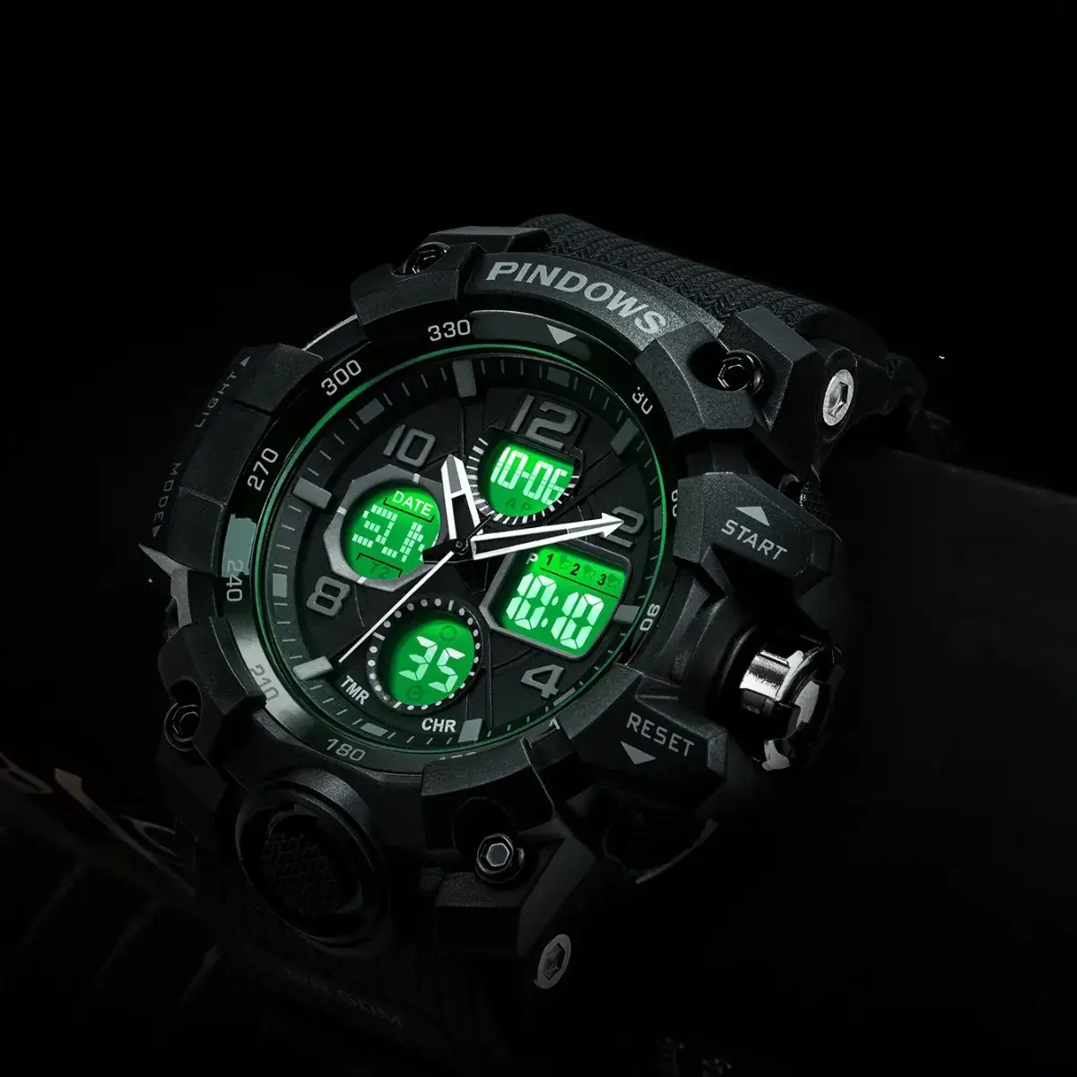 Black Tactical Digital Watch for Boys Student Waterproof Multi-Function - Image 6