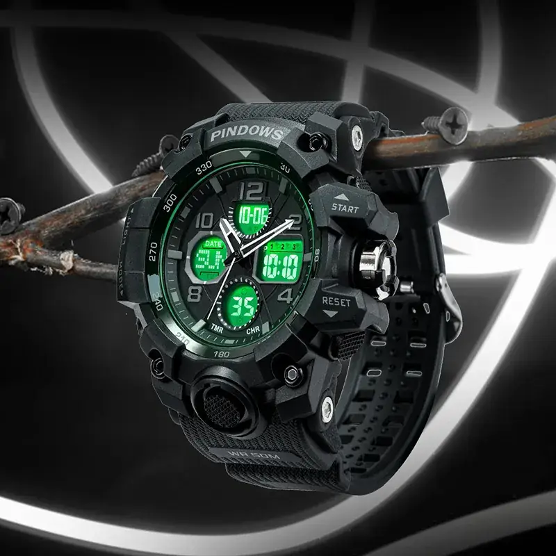 Black Tactical Digital Watch for Boys Student Waterproof Multi-Function - Image 7