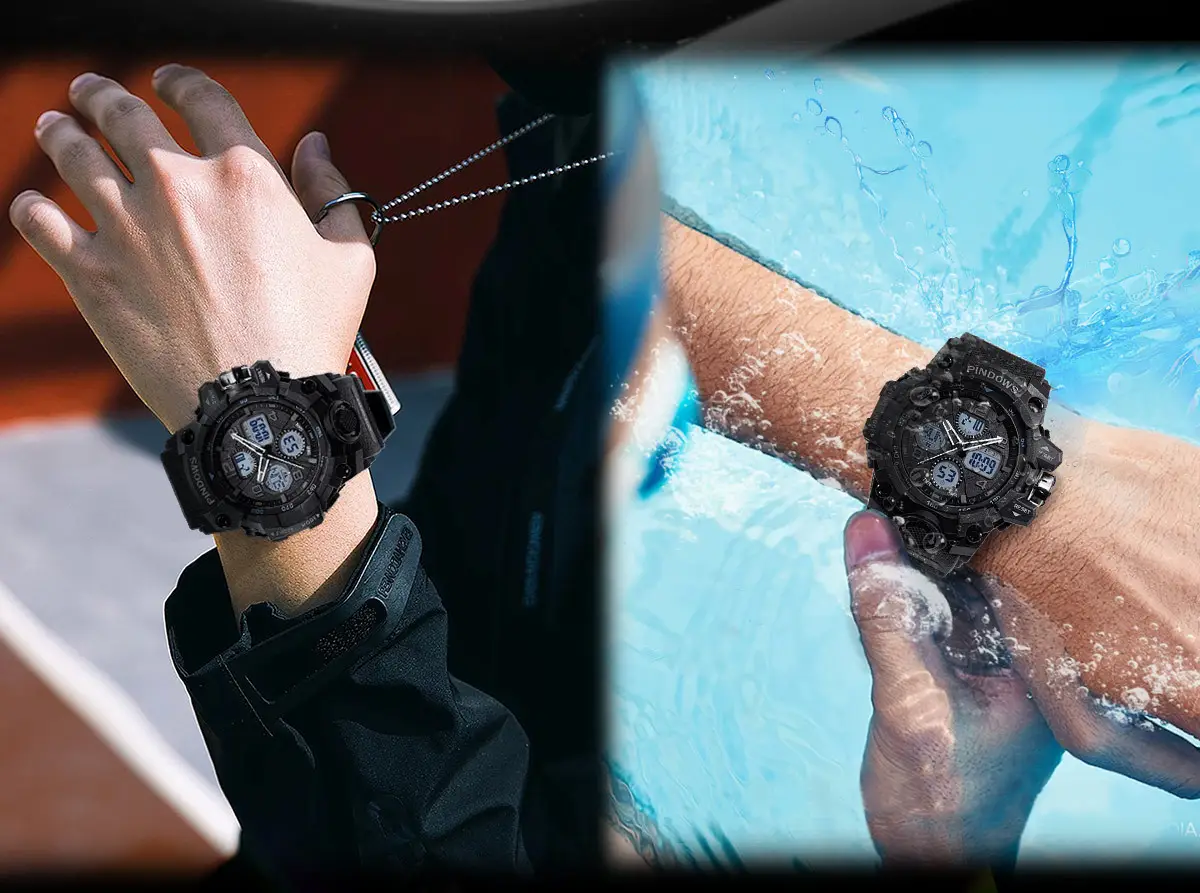 Black Tactical Digital Watch for Boys Student Waterproof Multi-Function — feature 13
