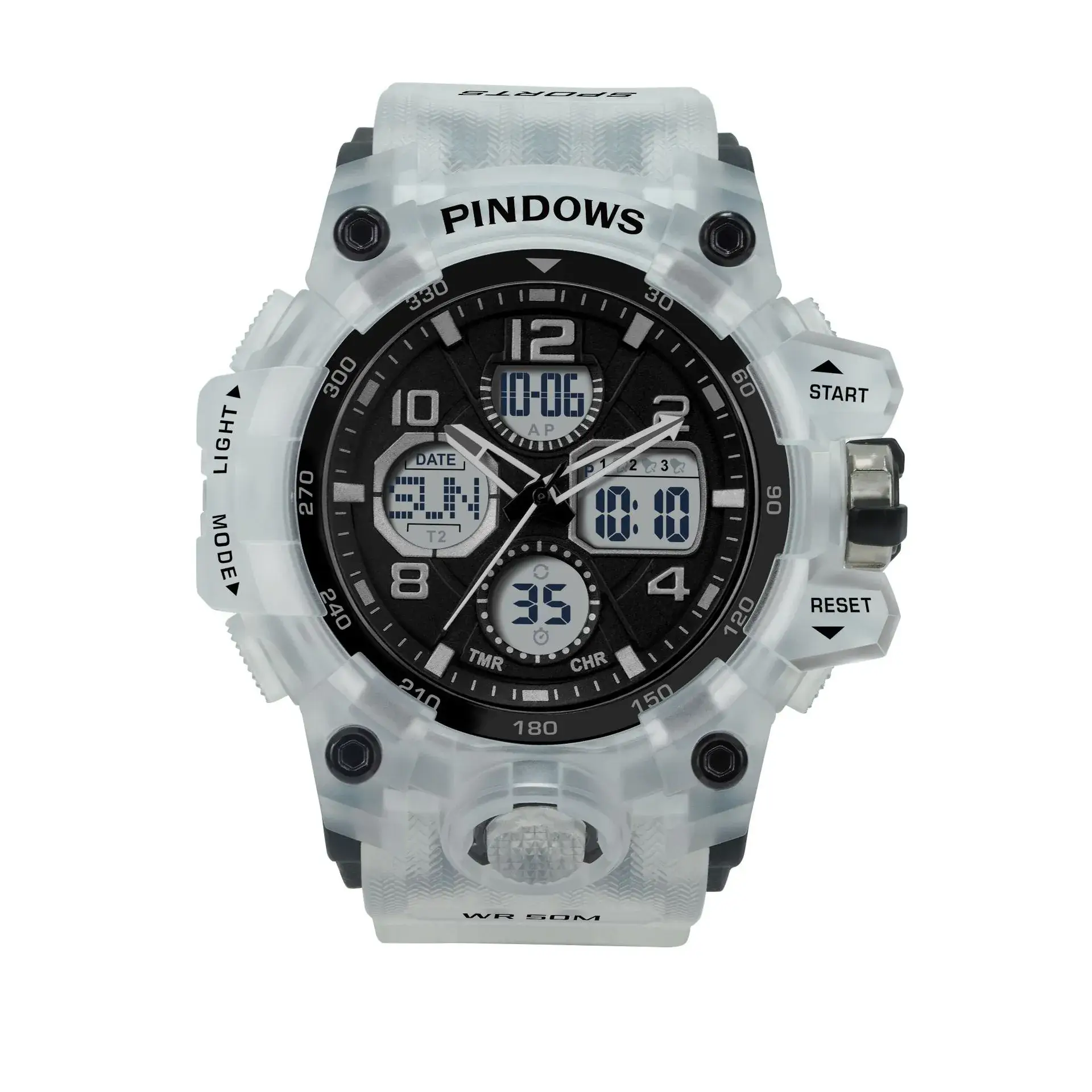 Black Tactical Digital Watch for Boys Student Waterproof Multi-Function - Image 2