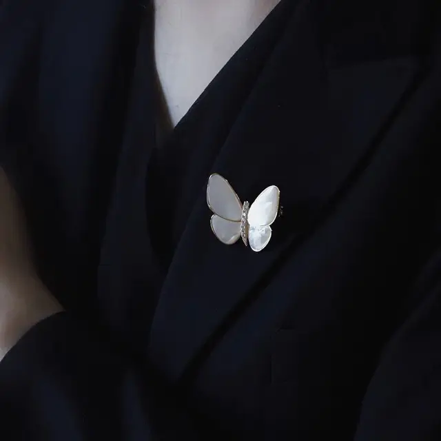 Natural White Butterfly Brooch for Women - Image 2