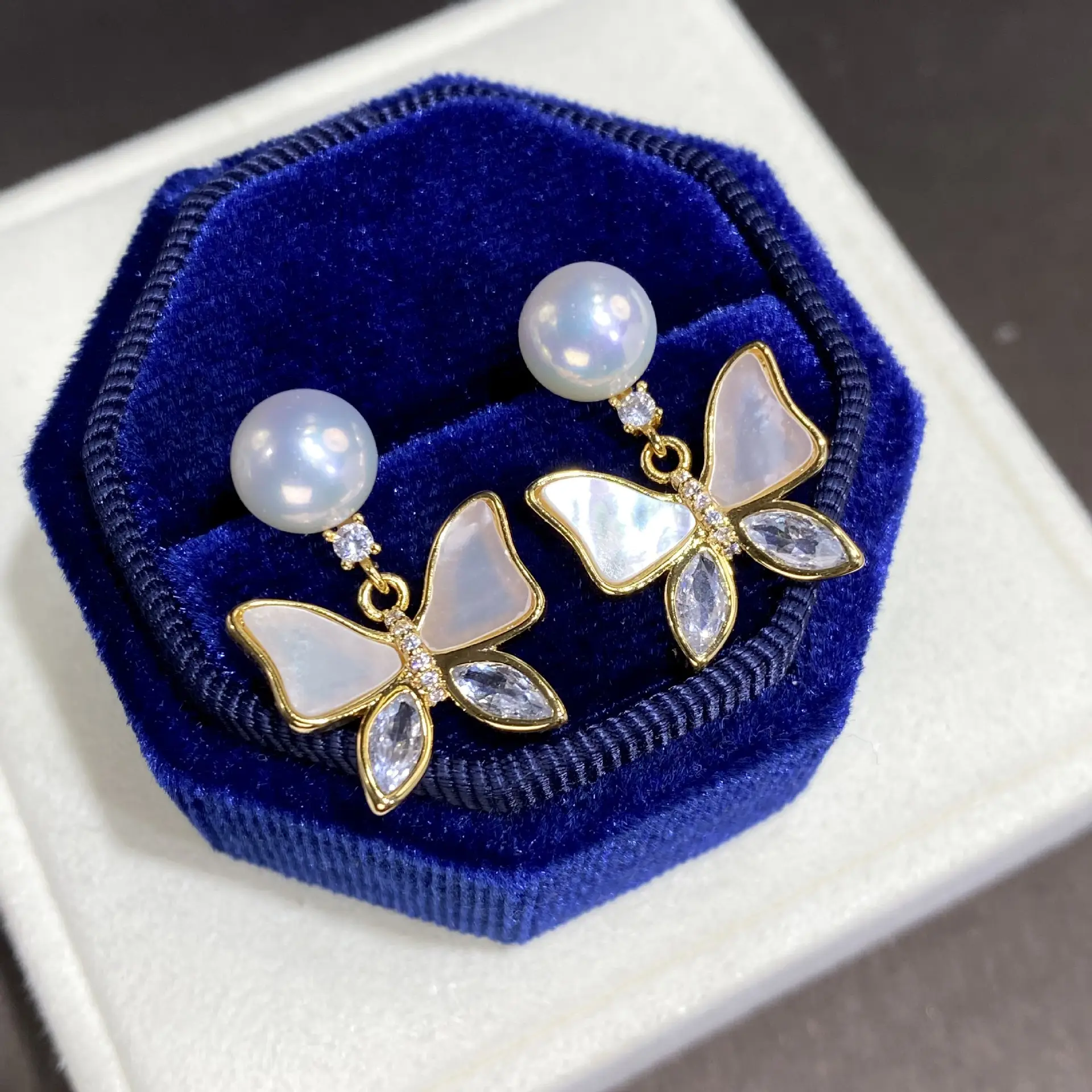Natural Freshwater Butterfly Earrings for Women - Image 4