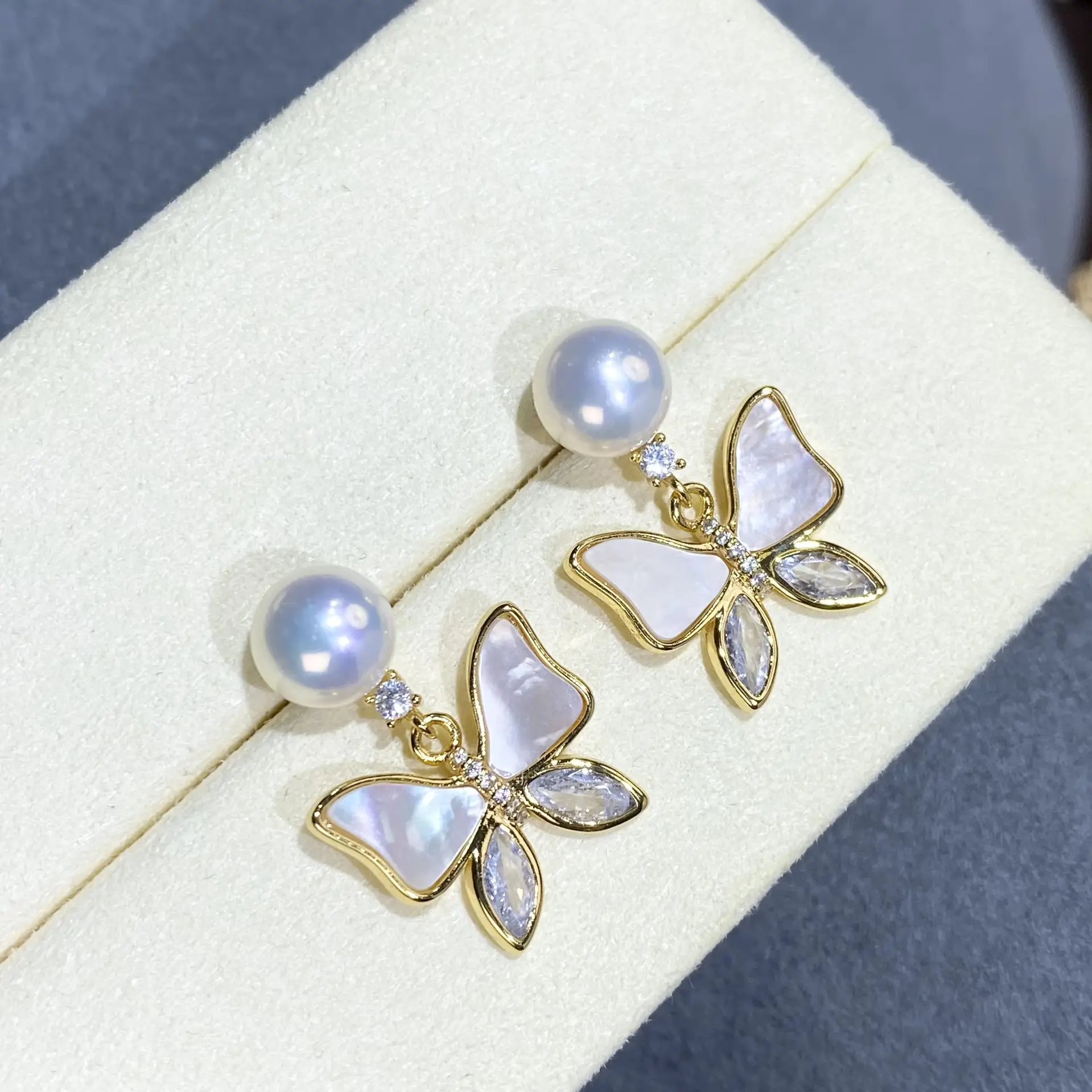 Natural Freshwater Butterfly Earrings for Women - Image 5