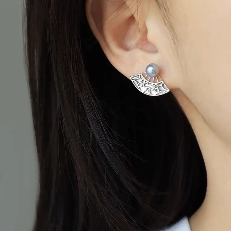 2023 Retro Shell Hollow Pearl Earrings - Image 7