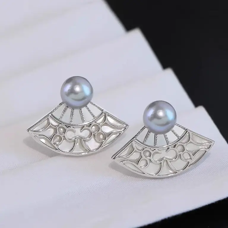 2023 Retro Shell Hollow Pearl Earrings - Image 8