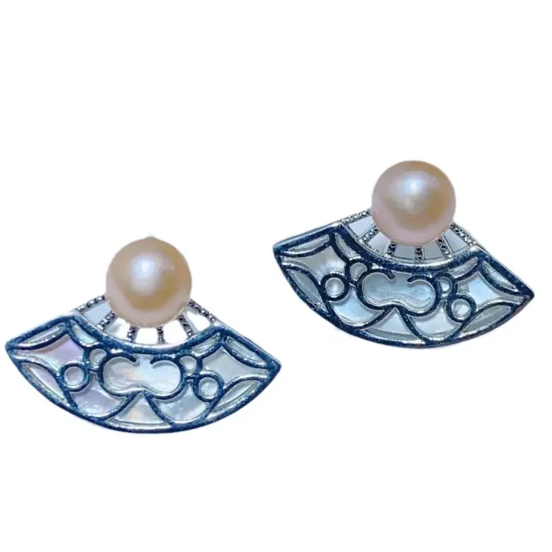 2023 Retro Shell Hollow Pearl Earrings - Image 10