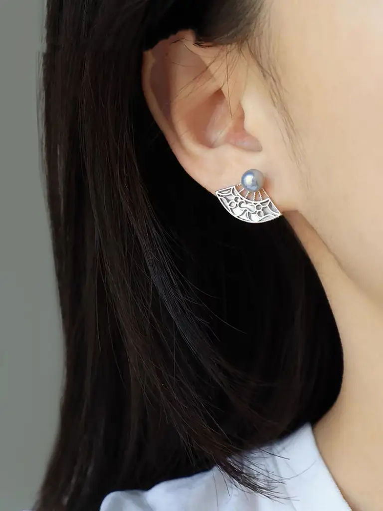 2023 Retro Shell Hollow Pearl Earrings - Image 3