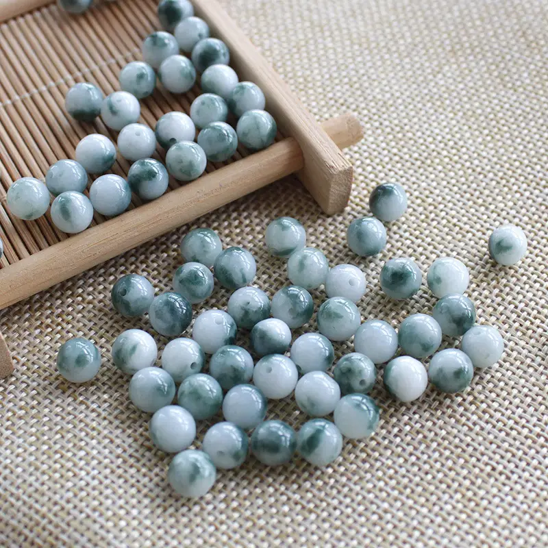 Floating Blue Jade Beads for DIY Bracelets - Image 3