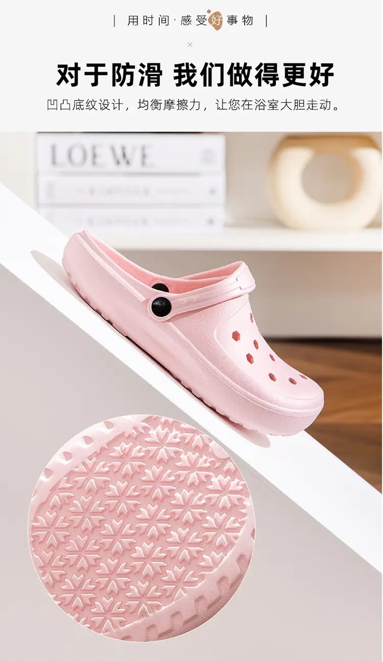 2023 New Summer Croc Shoes Pink & Grey Non-Slip Garden — feature 23