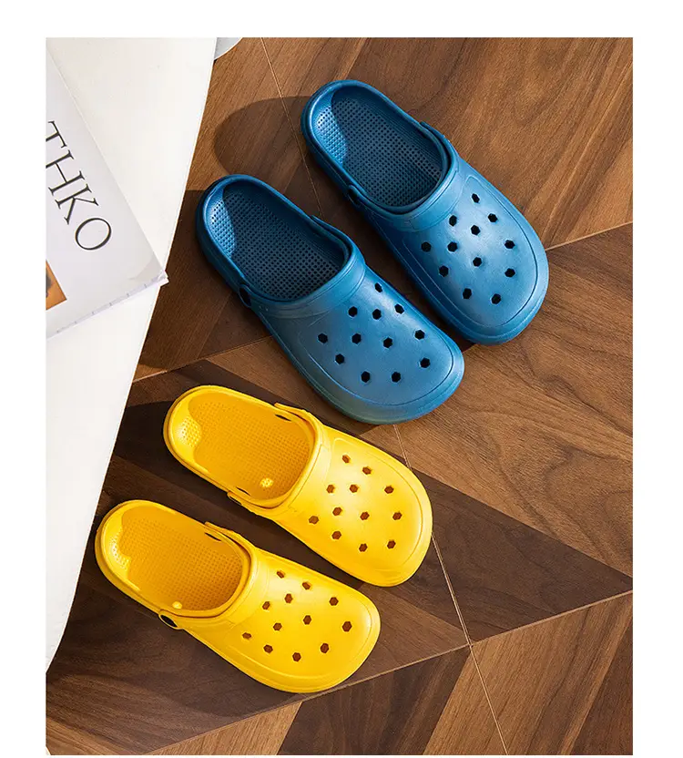 2023 New Summer Croc Shoes Pink & Grey Non-Slip Garden — feature 25