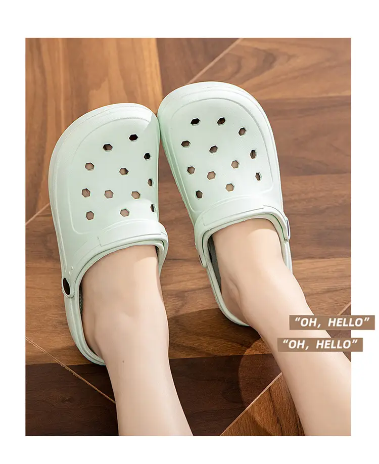 2023 New Summer Croc Shoes Pink & Grey Non-Slip Garden — feature 26
