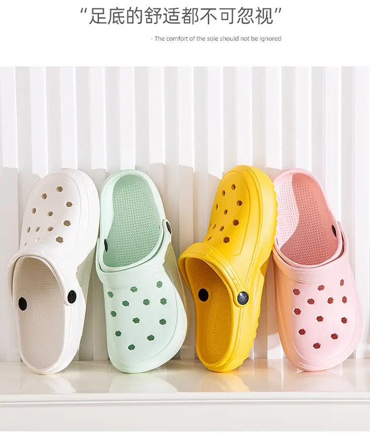 2023 New Summer Croc Shoes Pink & Grey Non-Slip Garden — feature 27
