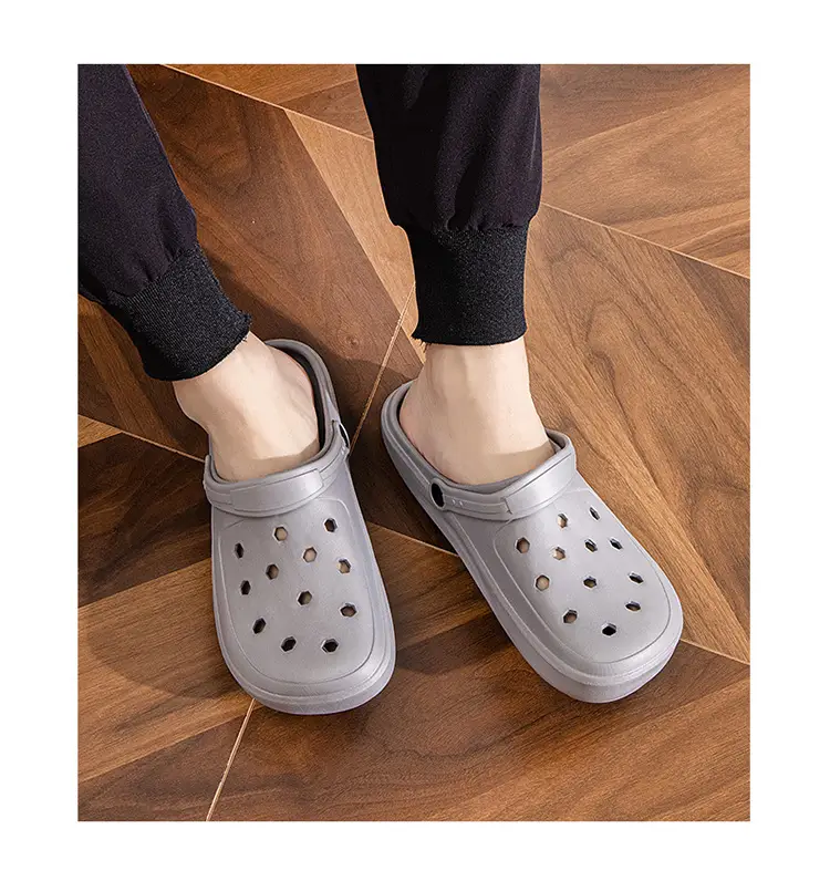 2023 New Summer Croc Shoes Pink & Grey Non-Slip Garden — feature 33