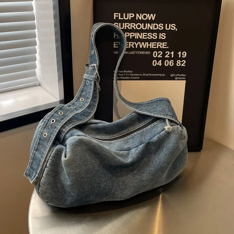Blue Denim Shoulder Messenger Bag for Women 2023 - Image 3