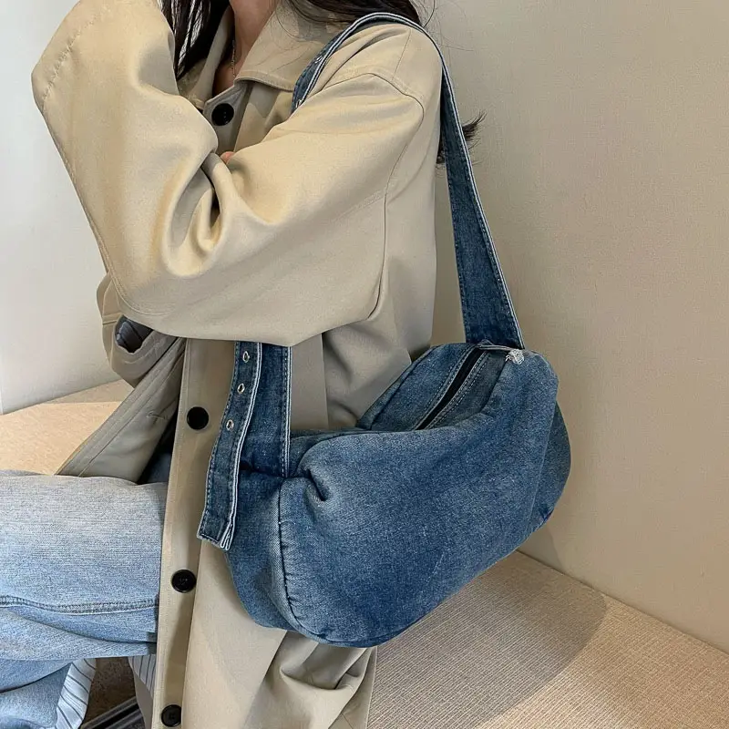 Blue Denim Shoulder Messenger Bag for Women 2023 - Image 4