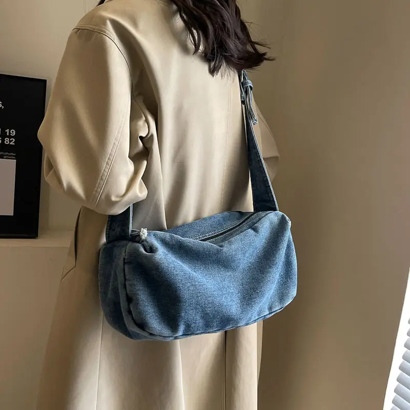 Blue Denim Shoulder Messenger Bag for Women 2023 - Image 5