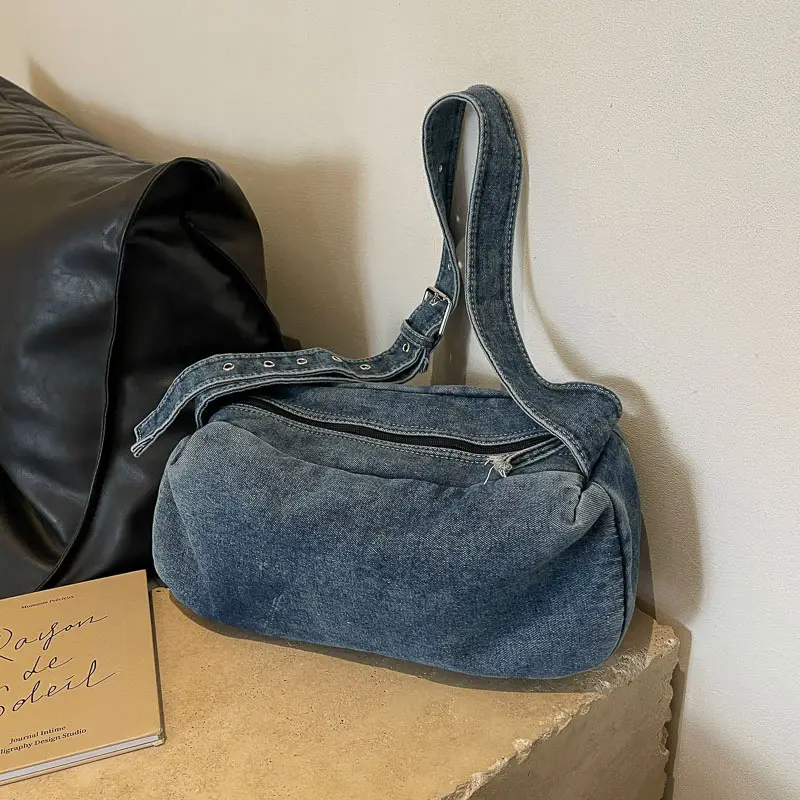 Blue Denim Shoulder Messenger Bag for Women 2023 - Image 6