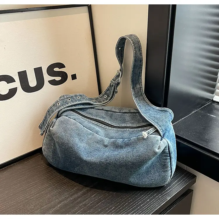 Blue Denim Shoulder Messenger Bag for Women 2023 - Image 2