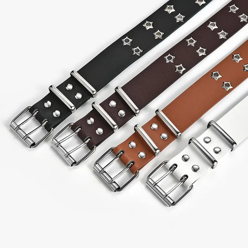 Korean Hollow Punk Belt Women Star Air Eye Decorative Double Row Belt - Image 10