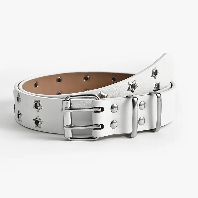 Korean Hollow Punk Belt Women Star Air Eye Decorative Double Row Belt - Image 4