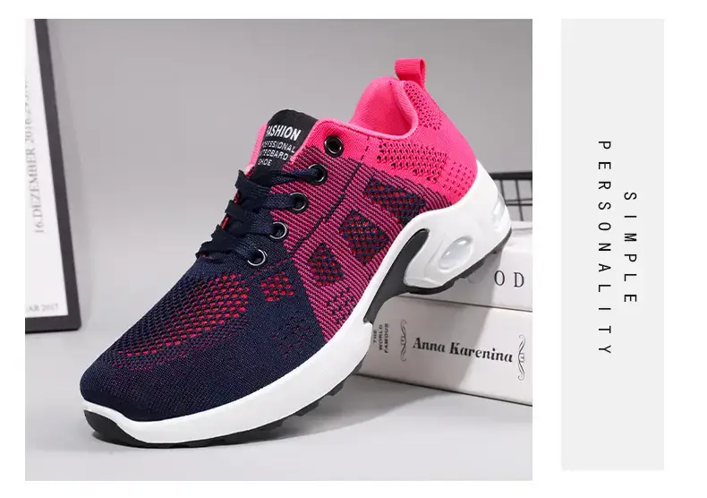 One-piece flying woven casual shoes women's mesh women's sneaker breathable comfortable mom shoes cross-border new — feature 16