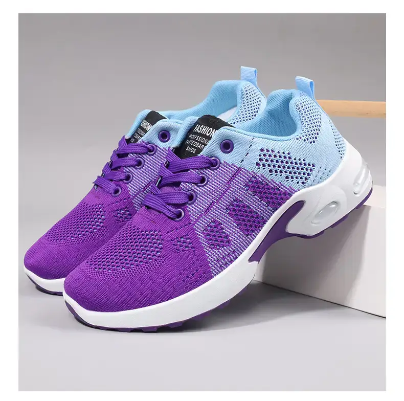 One-piece flying woven casual shoes women's mesh women's sneaker breathable comfortable mom shoes cross-border new — feature 6