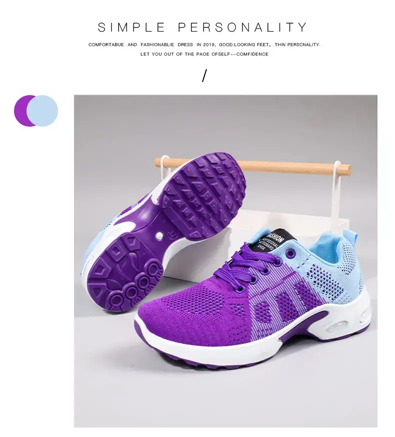 One-piece flying woven casual shoes women's mesh women's sneaker breathable comfortable mom shoes cross-border new — feature 7