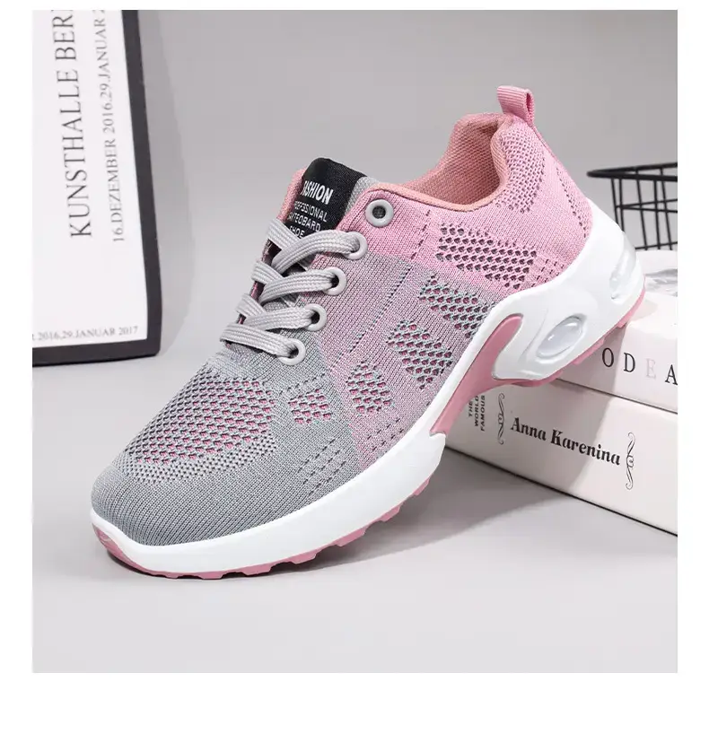 One-piece flying woven casual shoes women's mesh women's sneaker breathable comfortable mom shoes cross-border new — feature 8