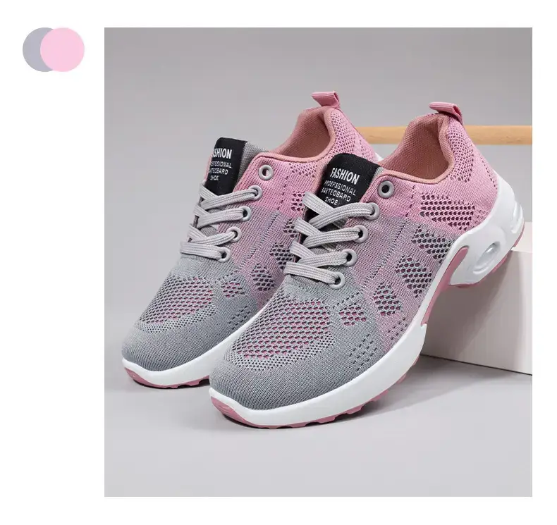 One-piece flying woven casual shoes women's mesh women's sneaker breathable comfortable mom shoes cross-border new — feature 9