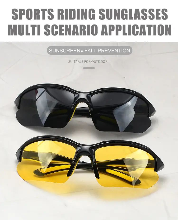 Polarized Cycling Sunglasses Black Yellow Windproof β feature 1