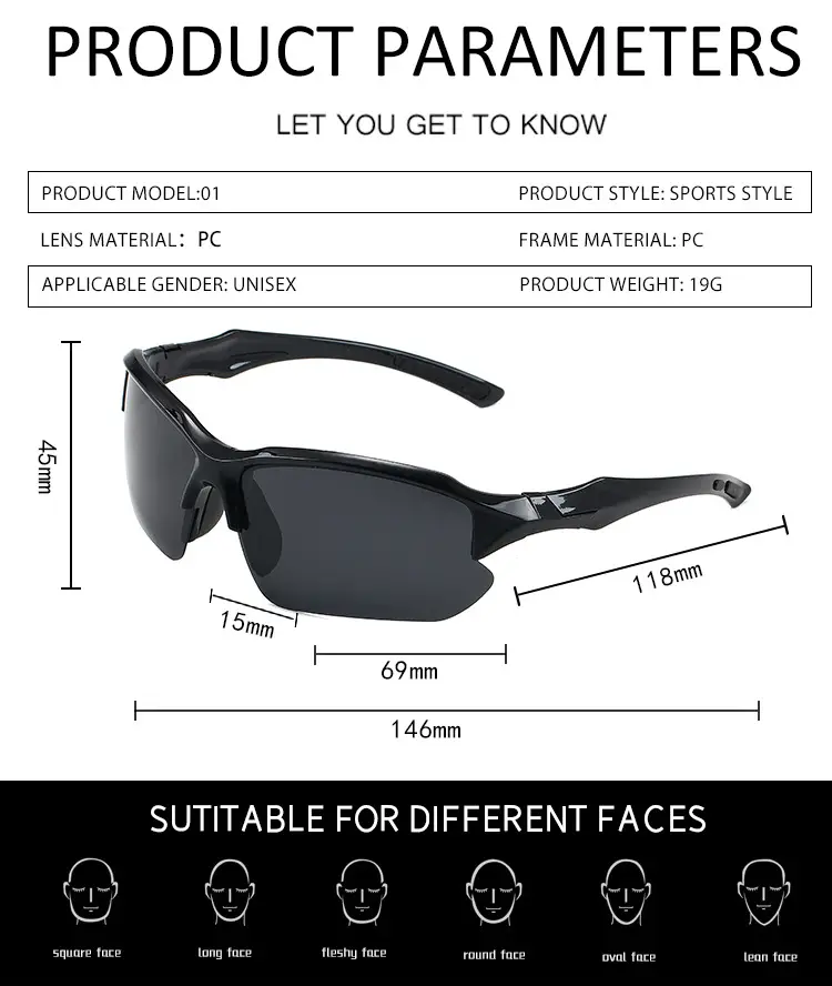 Polarized Cycling Sunglasses Black Yellow Windproof β feature 9