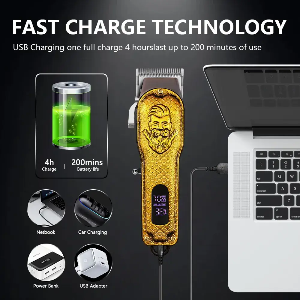 Electric Hair Clipper with LED Display & USB Charging — feature 6