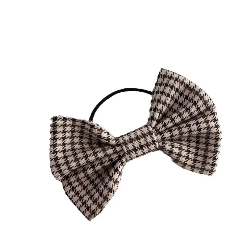 Korean Style Retro Houndstooth Bow Hairband for Women - Image 6