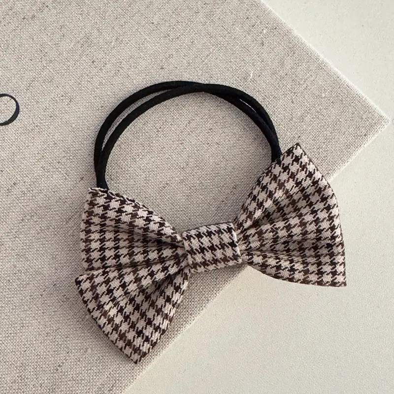 Korean Style Retro Houndstooth Bow Hairband for Women — feature 16