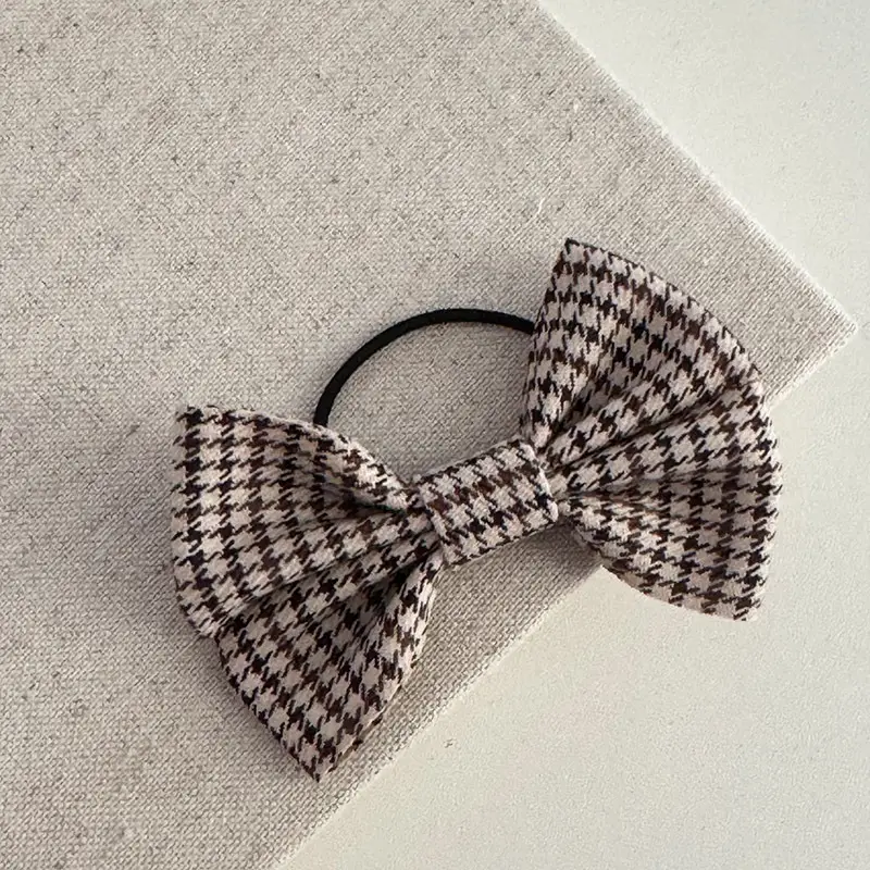 Korean Style Retro Houndstooth Bow Hairband for Women — feature 18