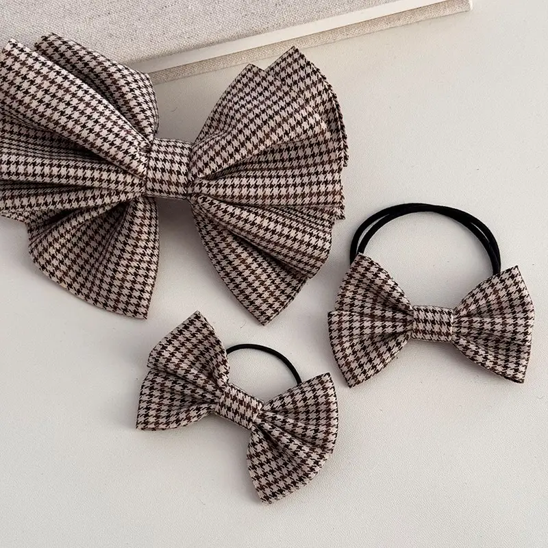 Korean Style Retro Houndstooth Bow Hairband for Women — feature 4